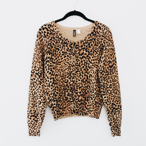 H&M Sweaters - Divided by H&M Leopard Cardigan